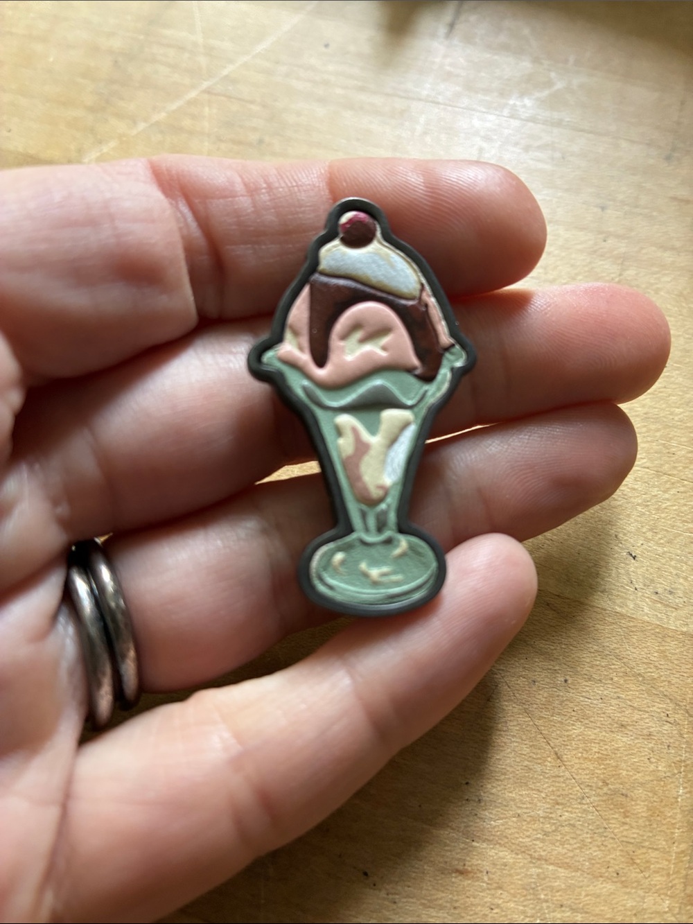 Coach Leather Sundae Brooch!